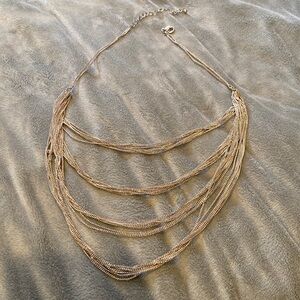 Silver layered necklace